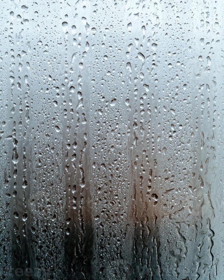 Raindrops on glass window photo