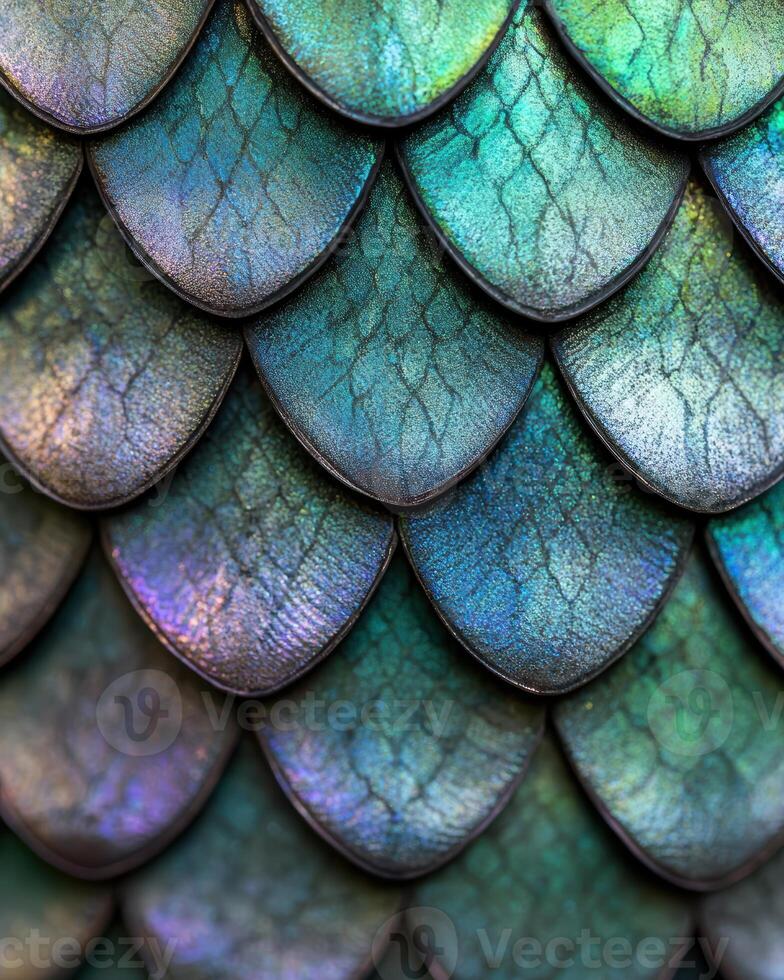 Iridescent scales of a tropical fish photo