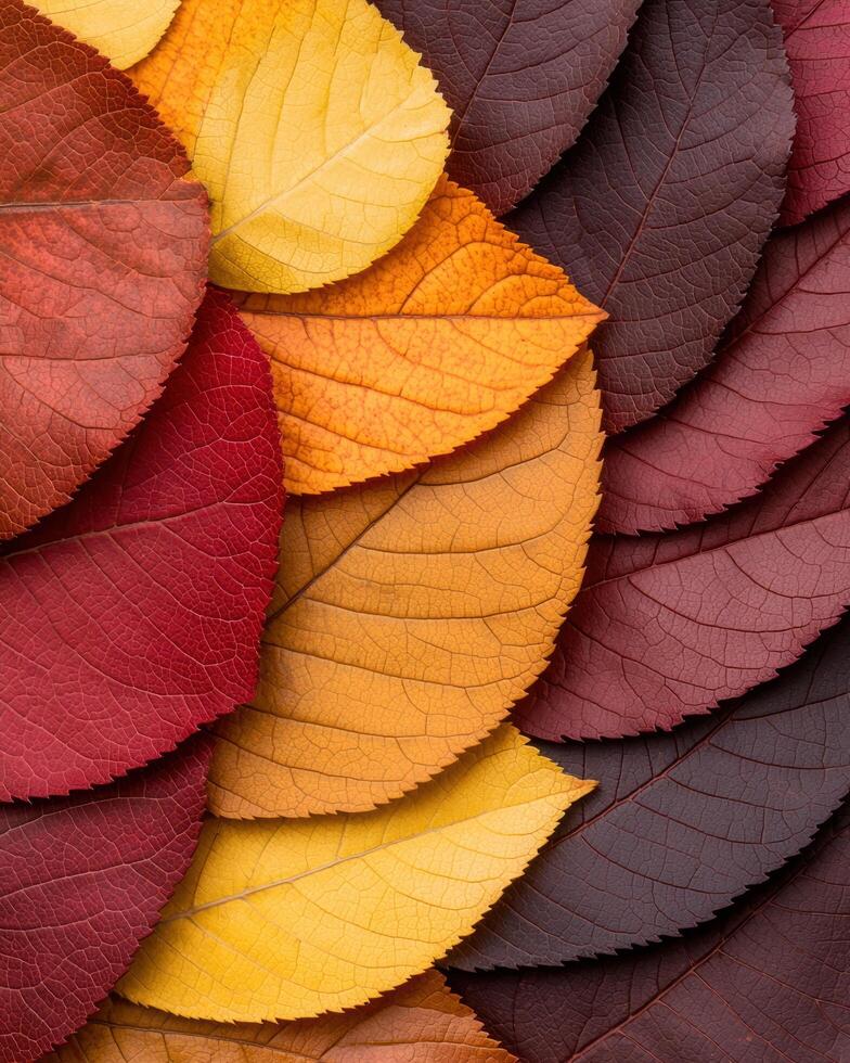 Vibrant autumn leaves in warm colors photo