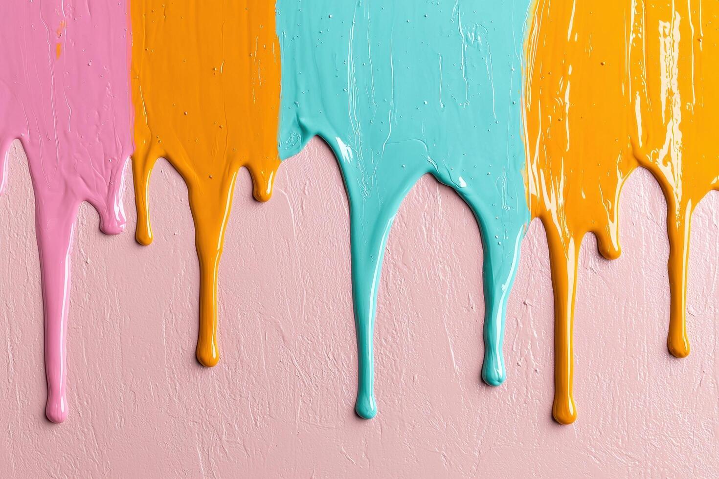 Vibrant abstract paint drips on textured background photo