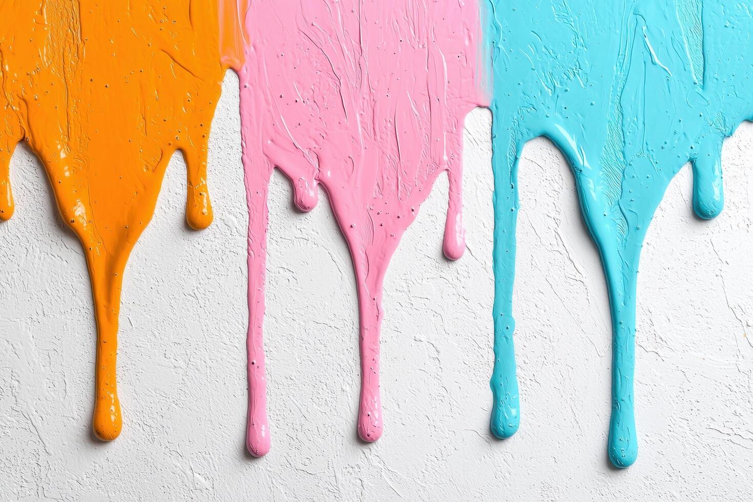 Colorful paint drips on a textured background photo