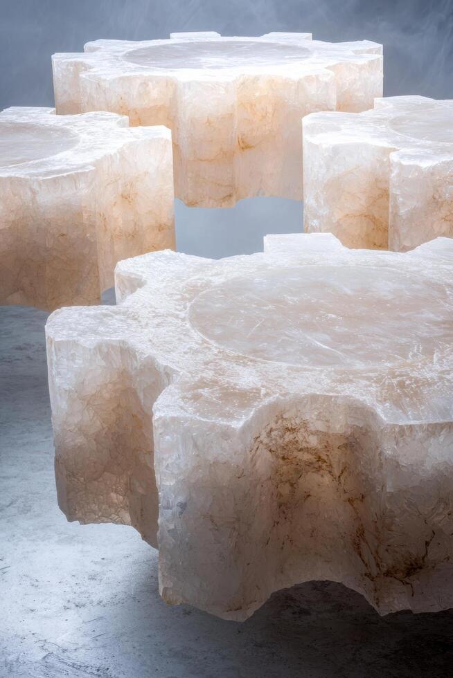 Stacked Onyx Cubes in Minimalist Composition photo