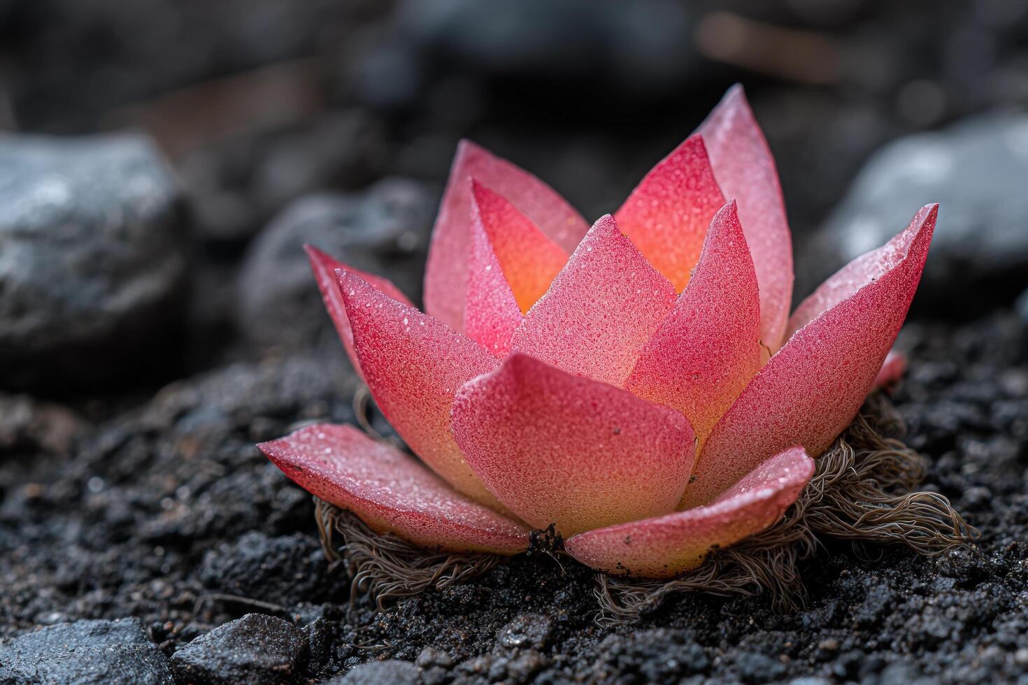Vibrant succulent plant blooming in nature photo