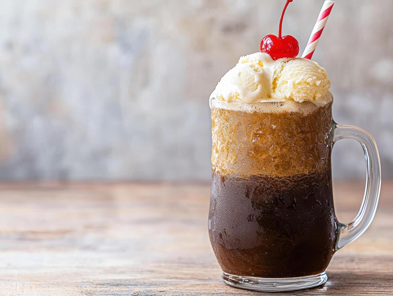 Delicious chocolate milkshake with whipped cream and cherry on top photo
