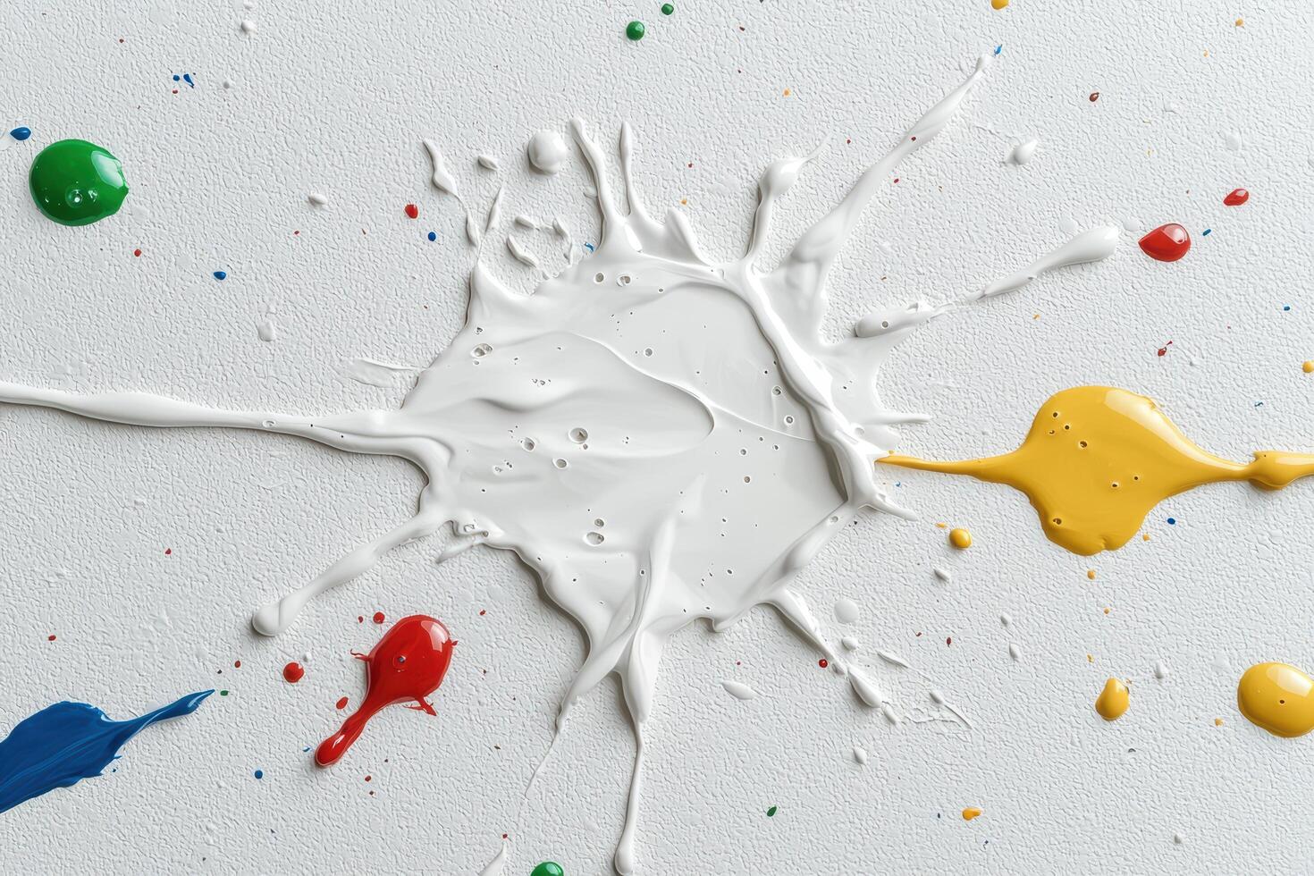 Colorful paint splash on white background photo