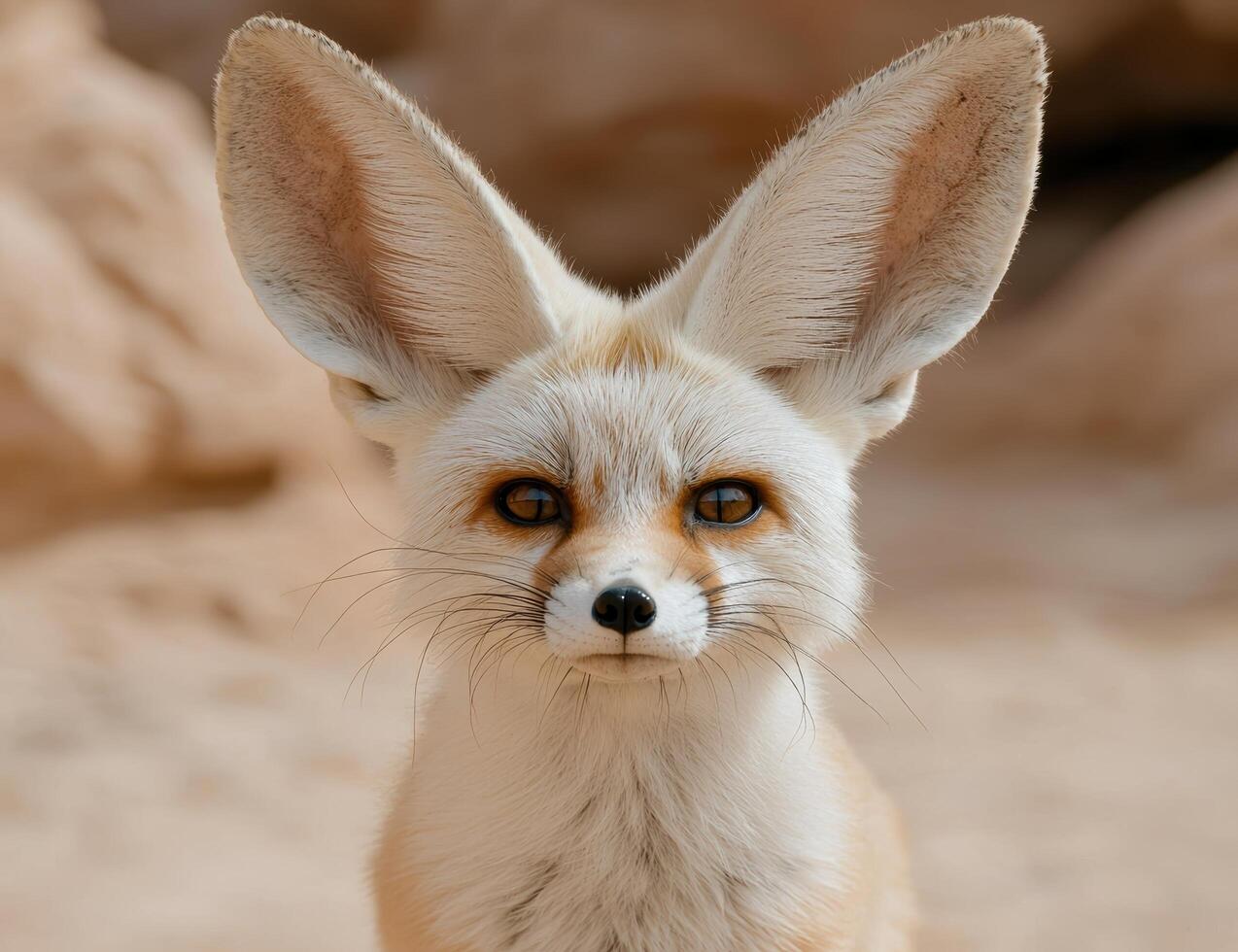 close up portrait of a curious fennec fox photo