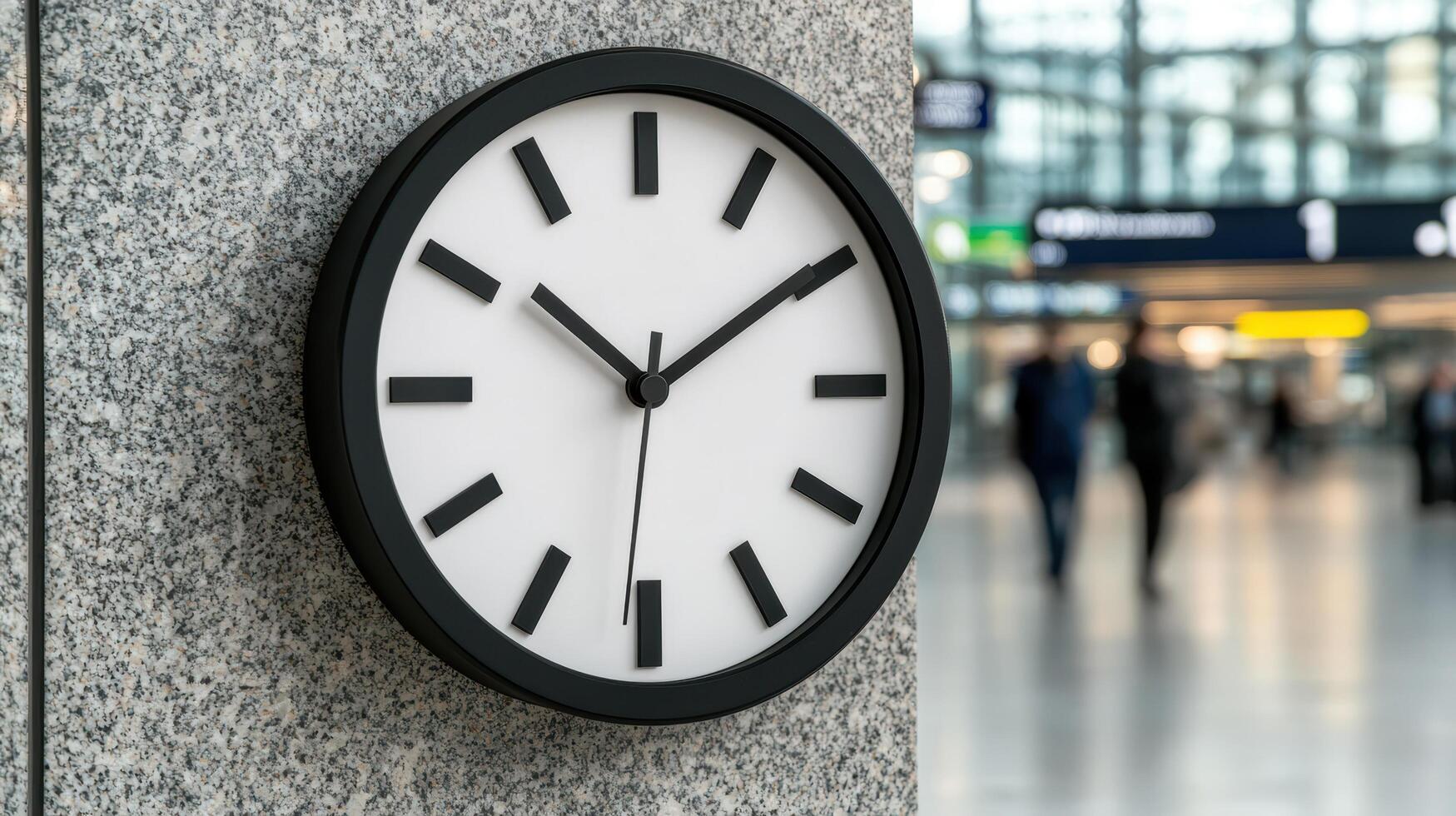 clock on wall in airport terminal photo