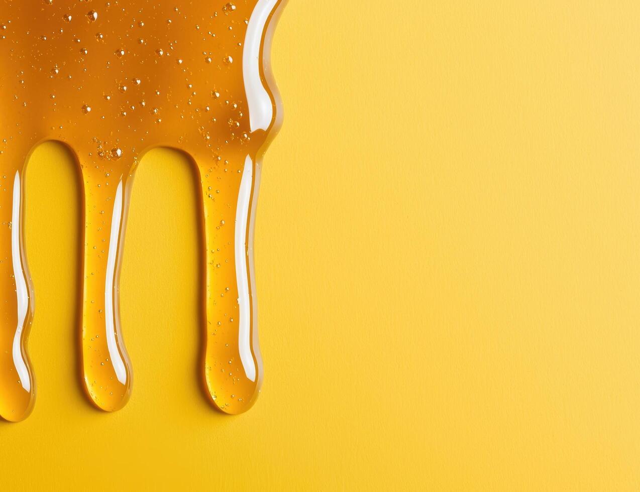 Vibrant yellow background with abstract liquid shapes photo
