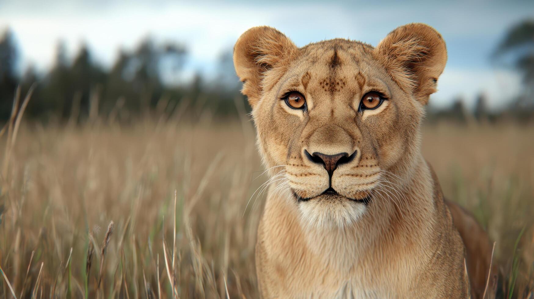 Majestic lion in the wild photo