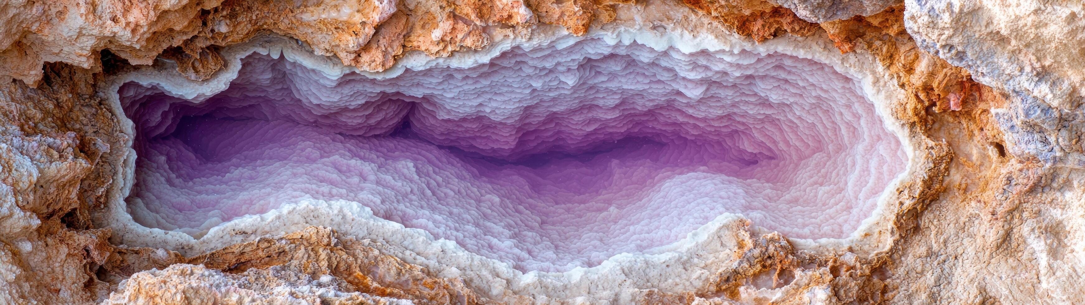 Vibrant mineral cave formation photo
