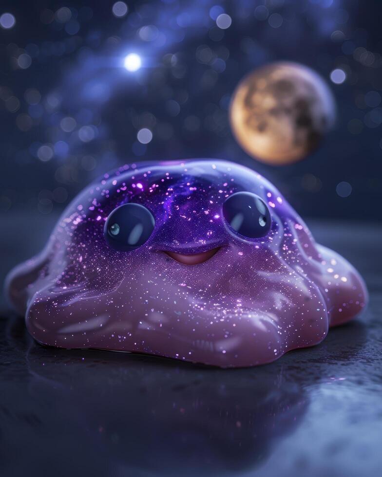 Glowing purple frog under the moonlight photo