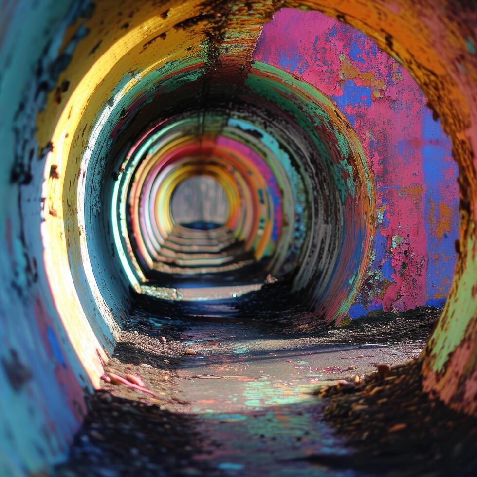 Colorful abstract tunnel photo