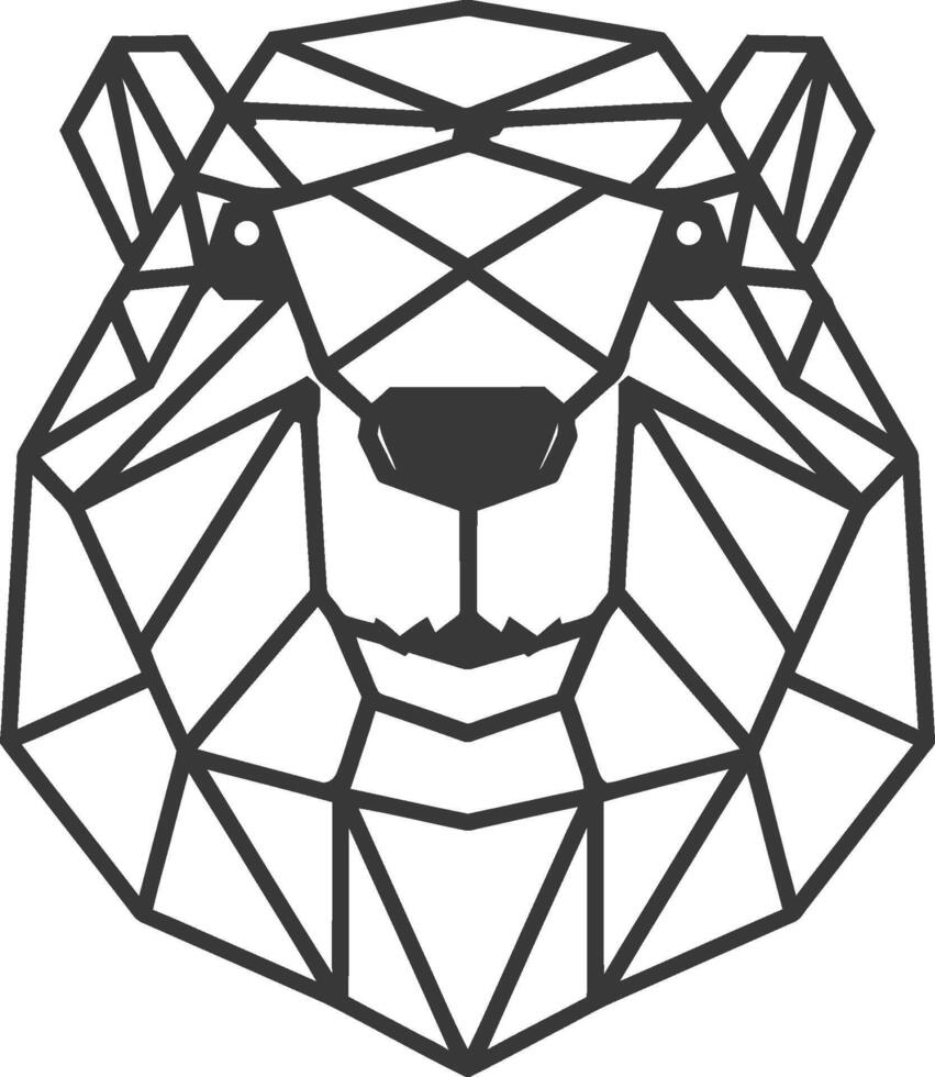 A bear head made out of geometric shapes vector