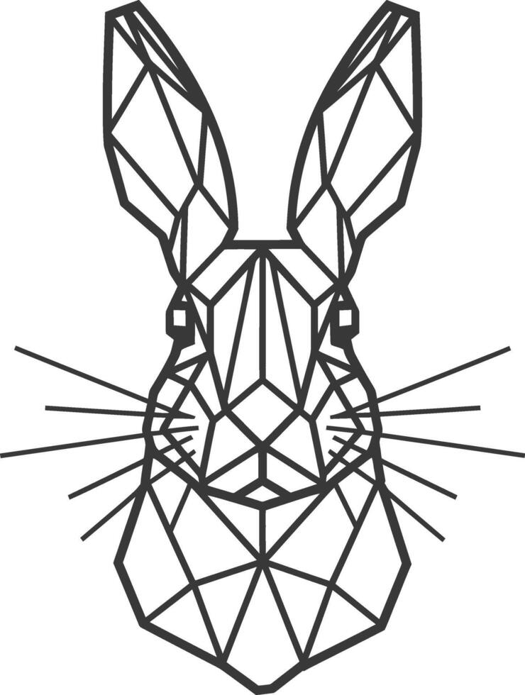 A rabbit head made of geometric shapes vector