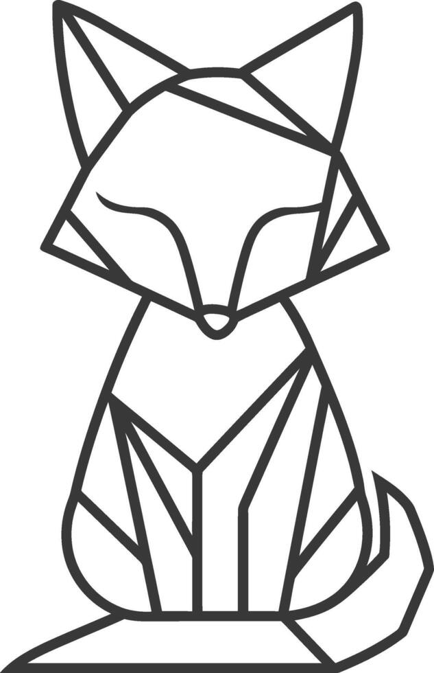 geometric art design fox art Simple and stylish vector