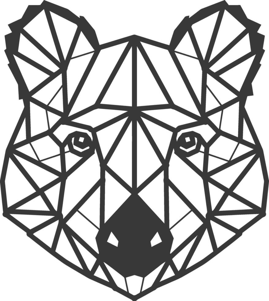 A bear head made of geometric shapes vector
