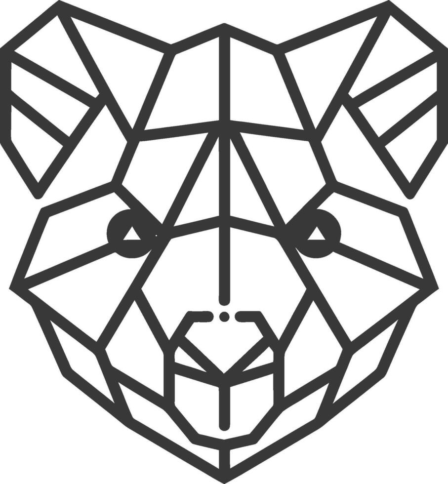 A bear head made of geometric shapes vector