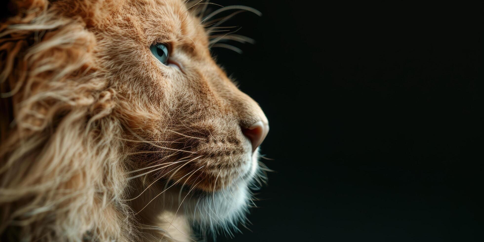 close up of a majestic lions face photo