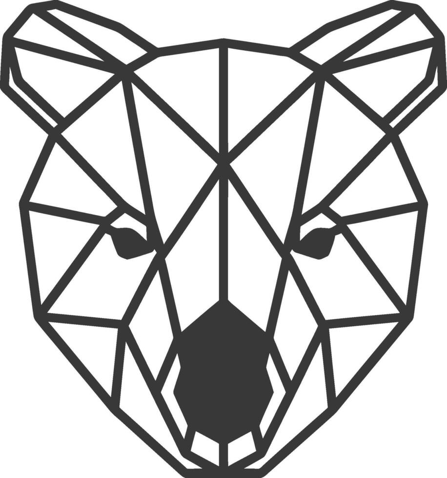 A bear head made out of geometric shapes vector
