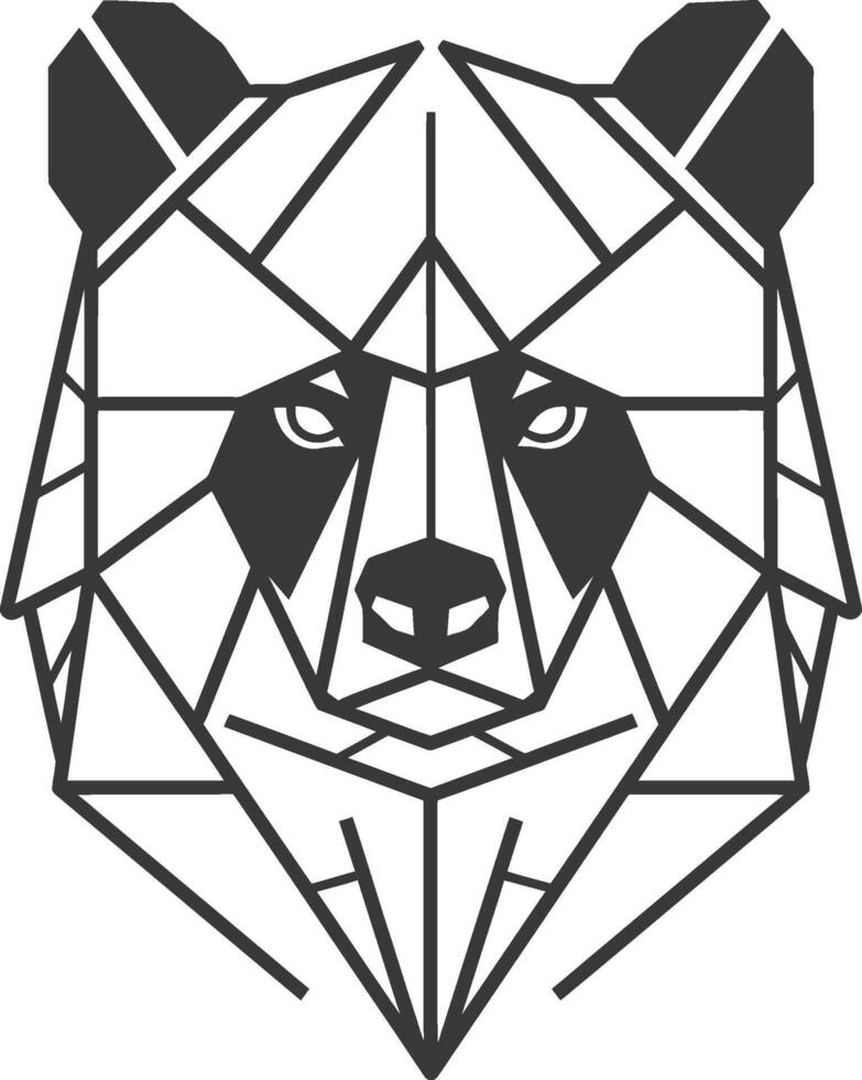 A bear head made of geometric shapes vector