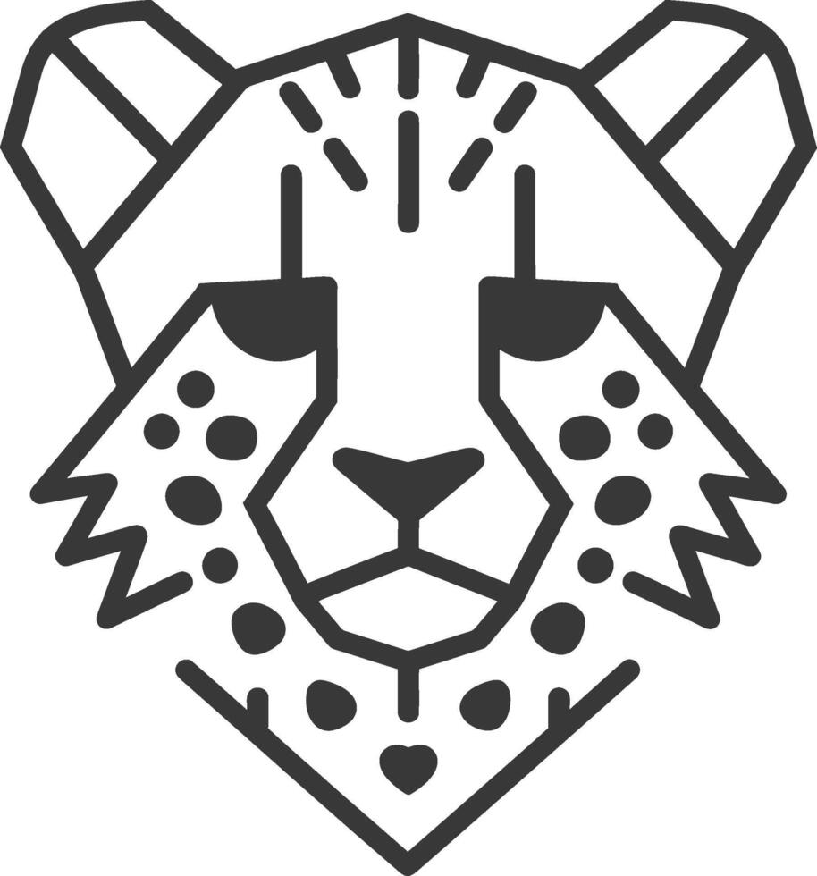 geometric art design cheetah design Fast and fierce vector