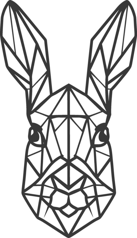 geometric art design bunny with long ears vector