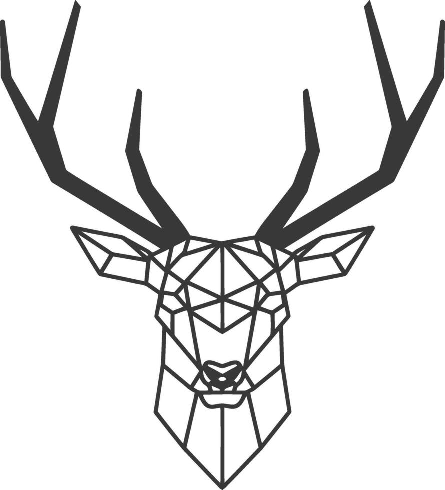 geometric art design deer head with antlers vector