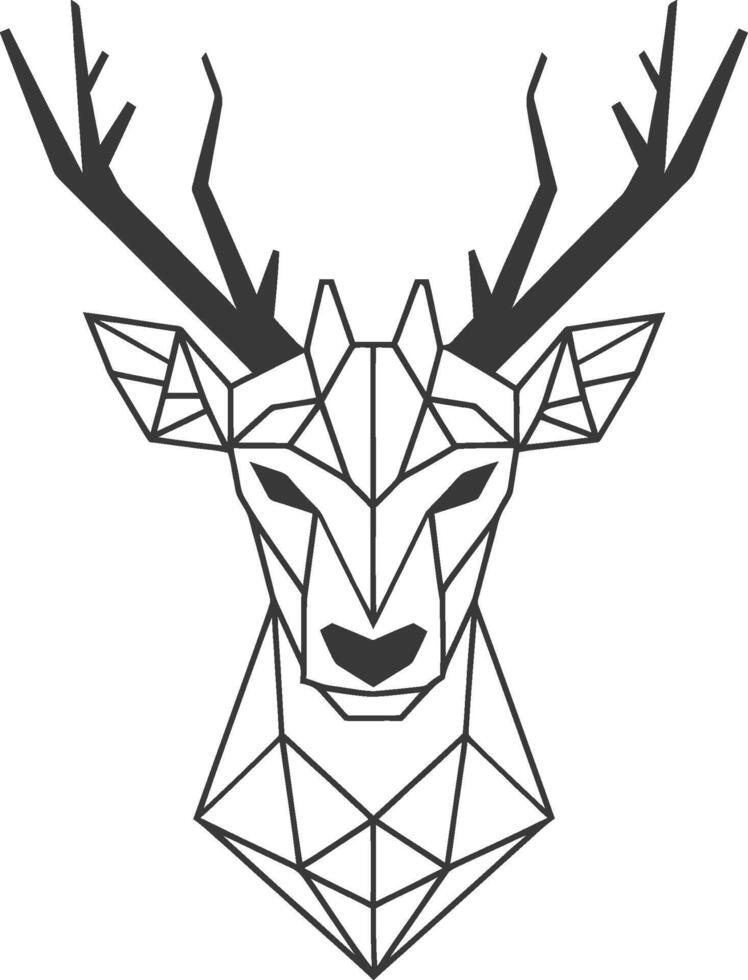 Geometric deer head illustration vector