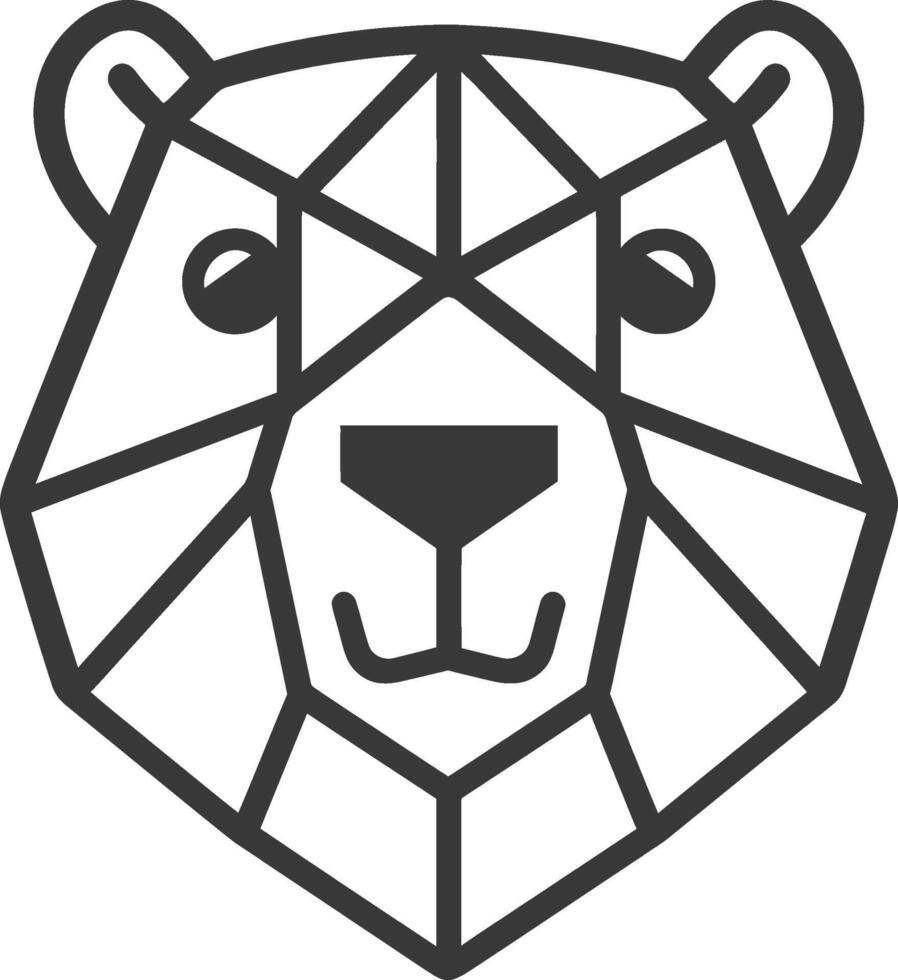 A bear head with geometric shapes on it vector