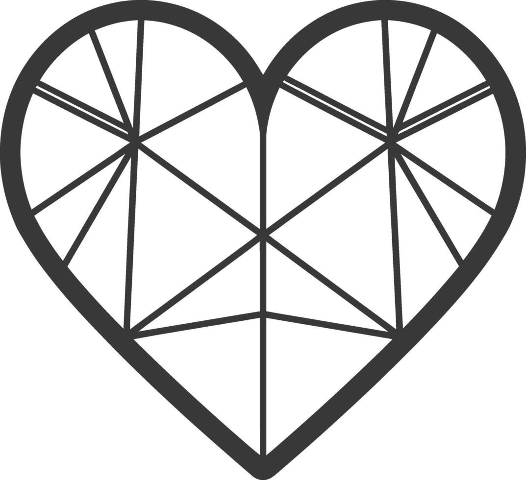 geometric art design heart design Simple and elegant vector