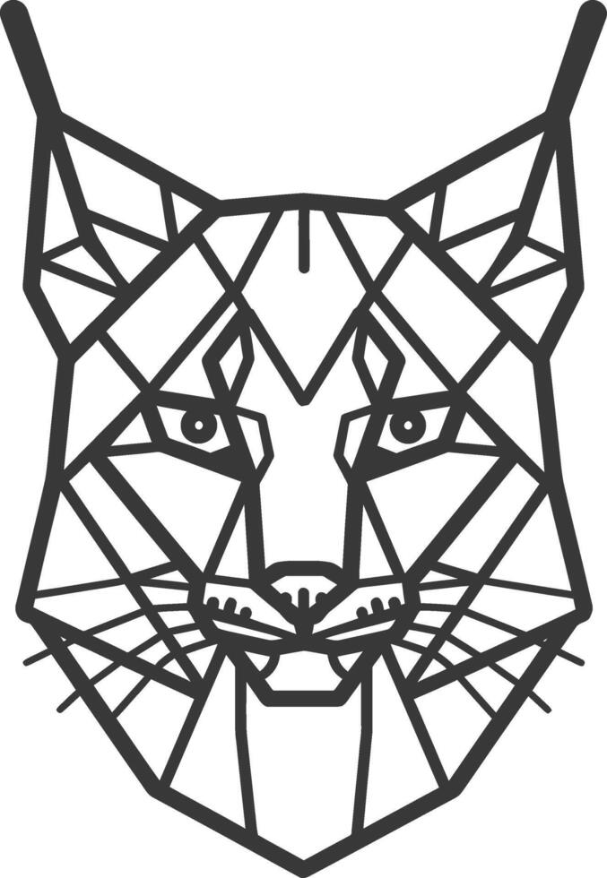 geometric art design lynx portrait Wild and bold vector