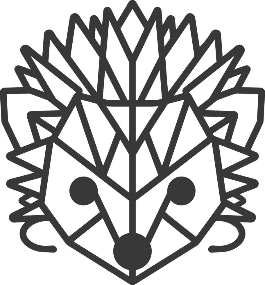 geometric art design hedgehog with a spiky outline vector