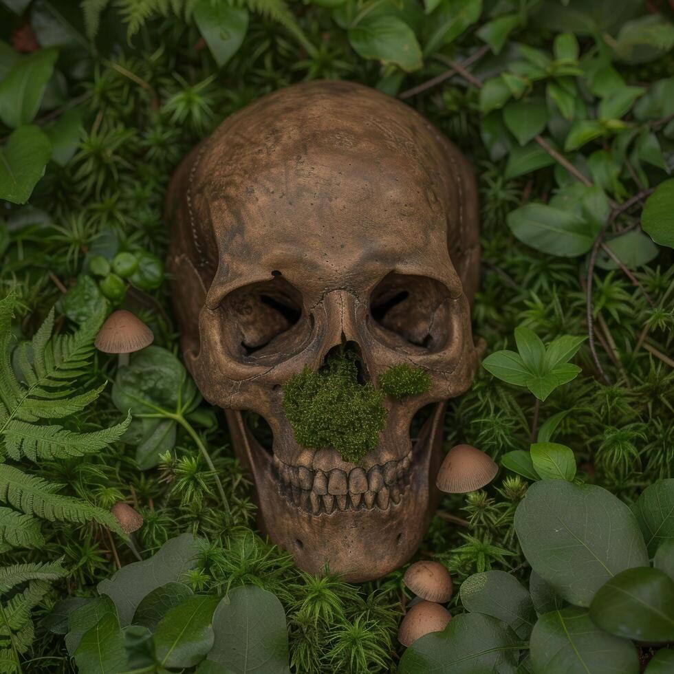 Skull in the forest photo
