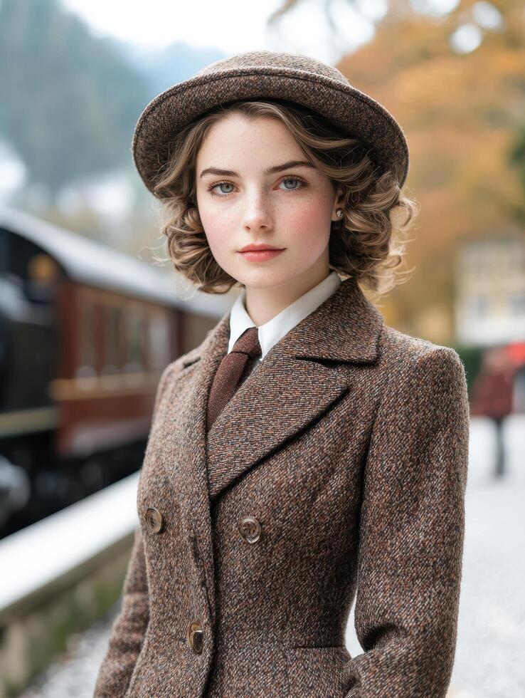 woman in autumn fashion photo