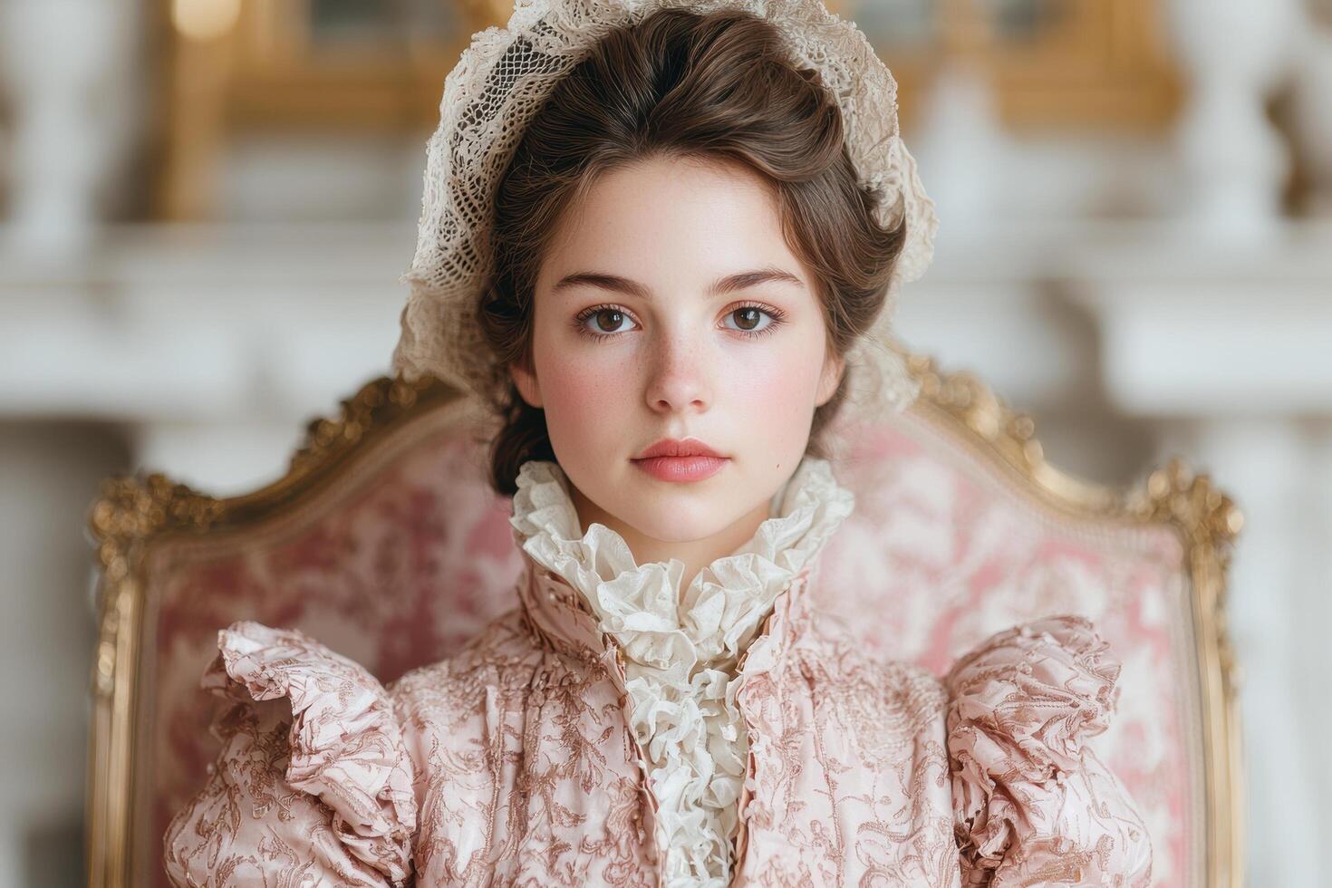 elegant woman in historical costume photo
