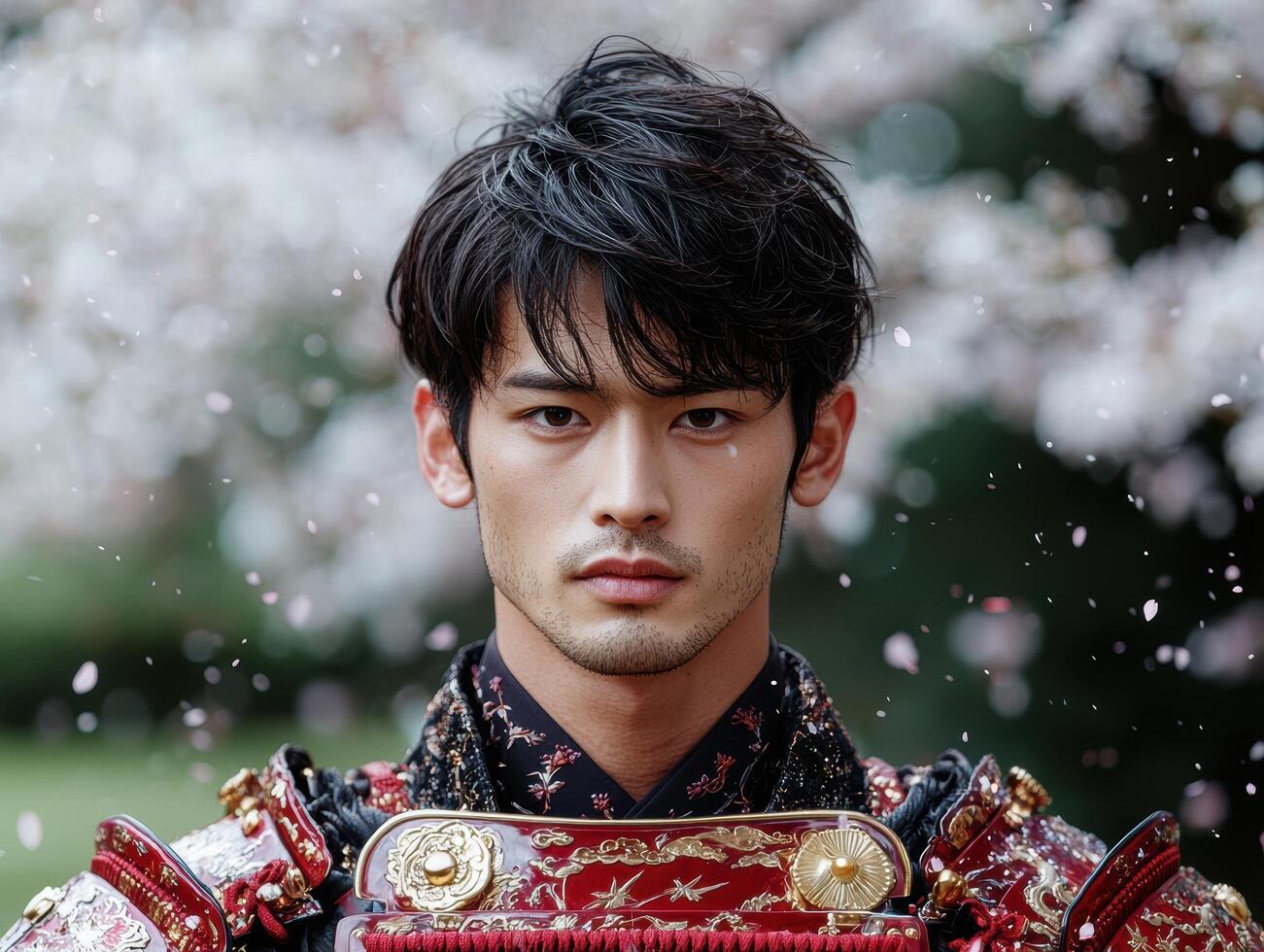 asian man in traditional japanese clothing photo