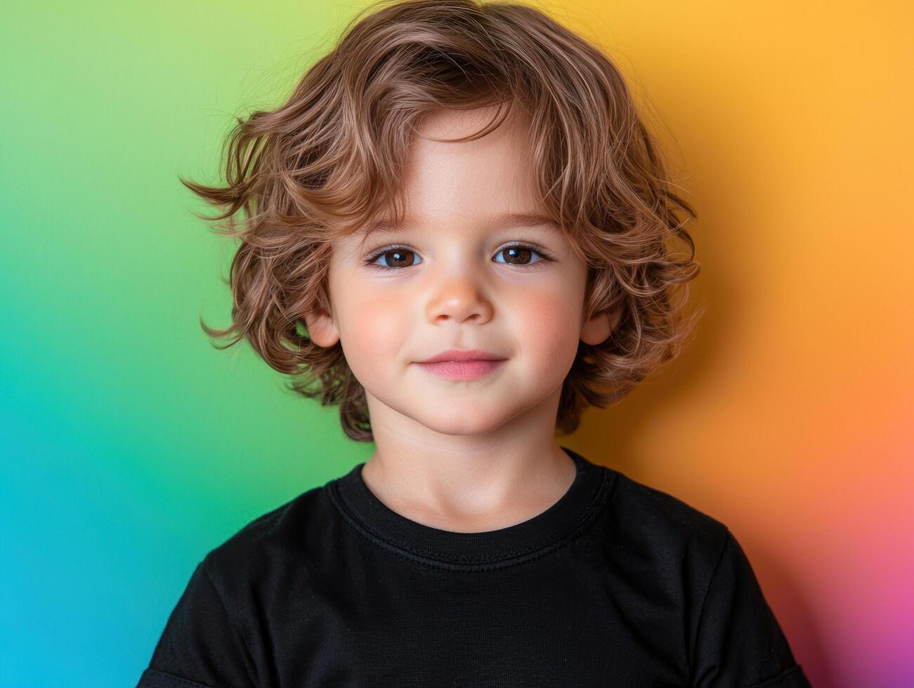 Cute child with curly hair photo