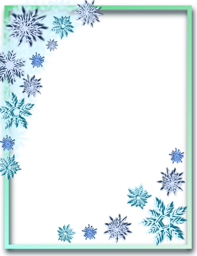 Snowflakes frame clipart png