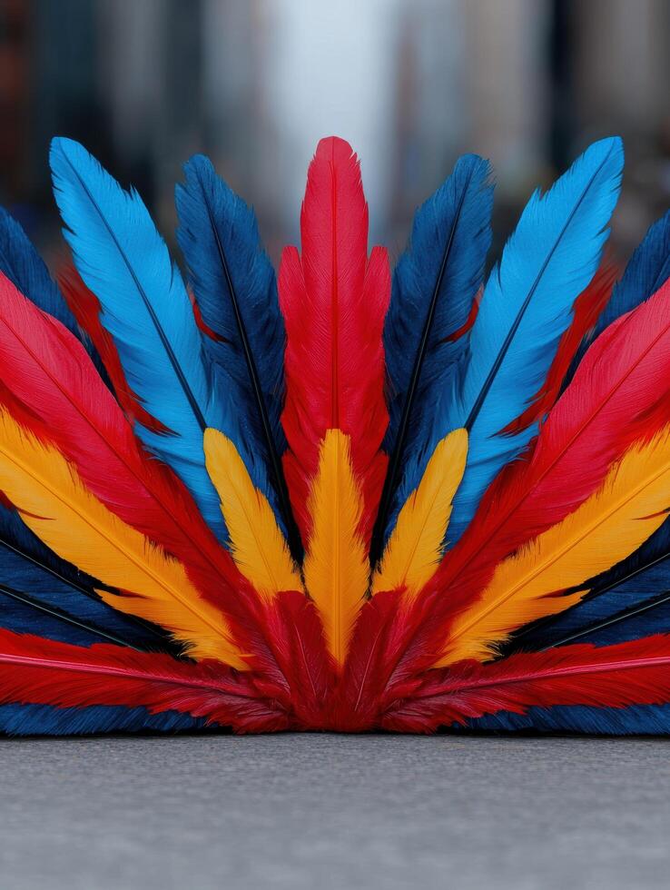 Vibrant feather arrangement photo
