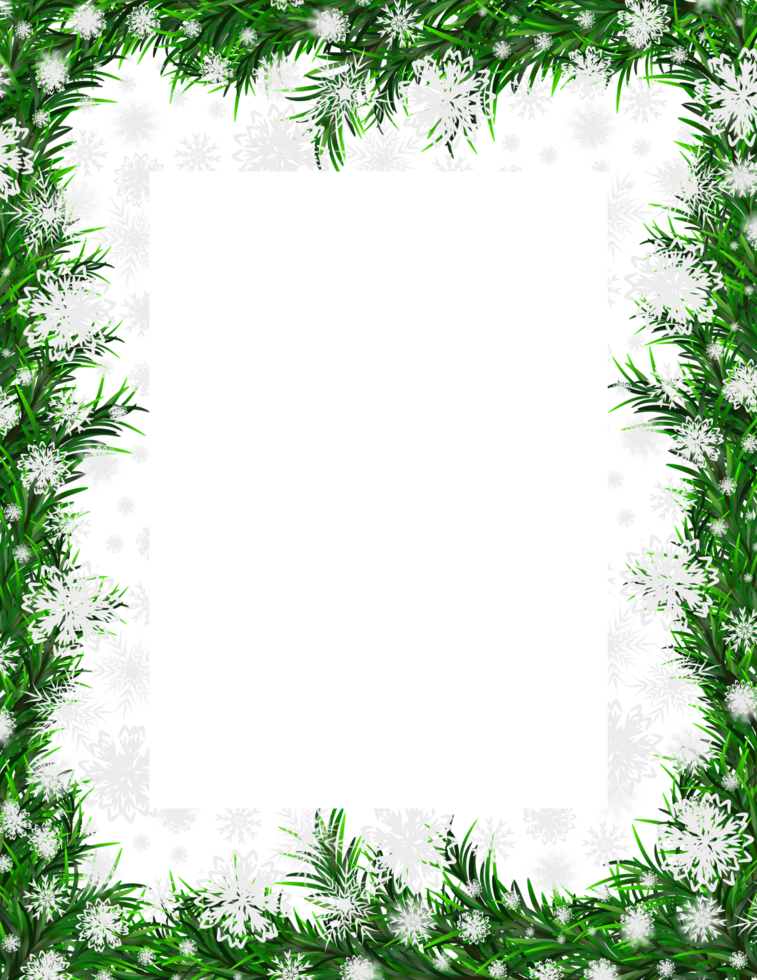 christmas snow frame, snowfall border background png