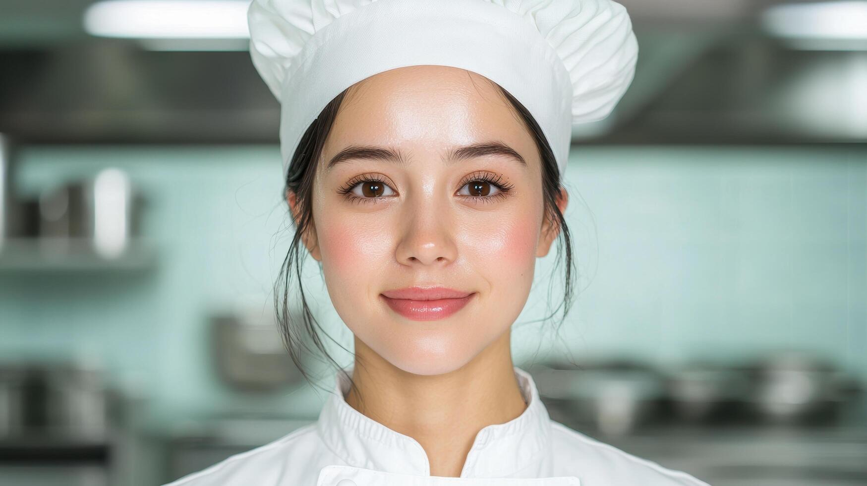 portrait of a professional chef in a kitchen photo