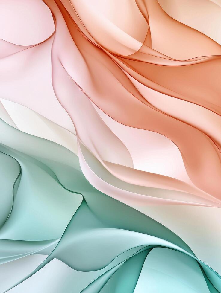 Flowing abstract fabric texture in pastel colors photo