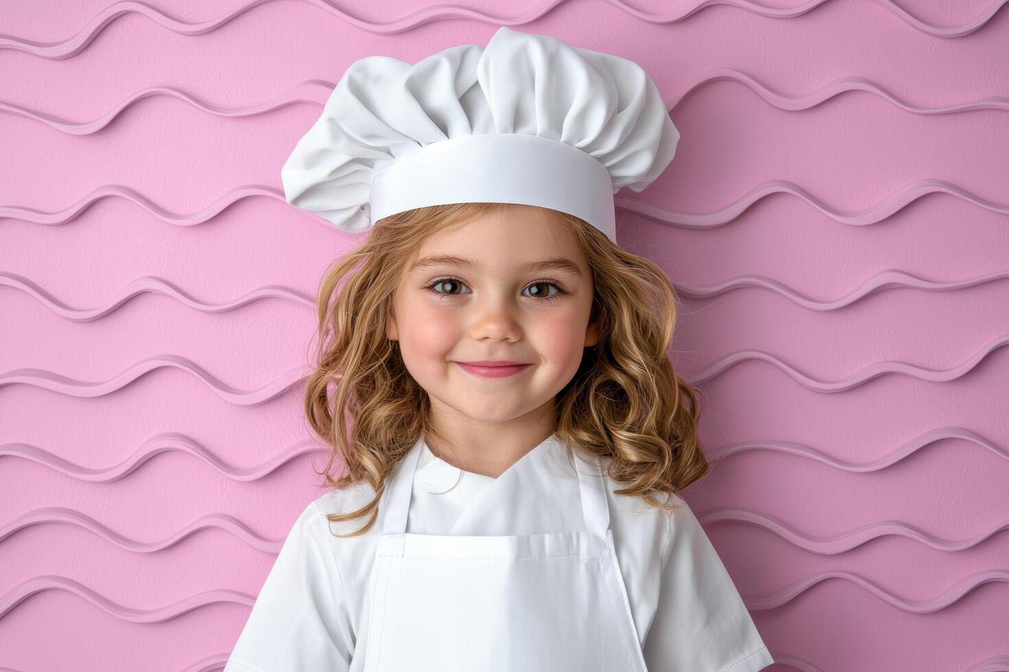 young chef in white uniform smiling at camera photo