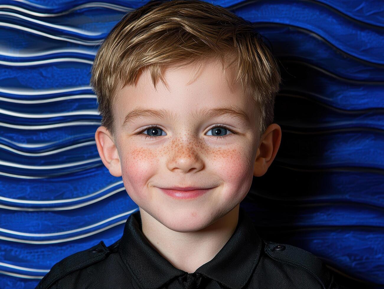 Smiling young boy with freckles photo