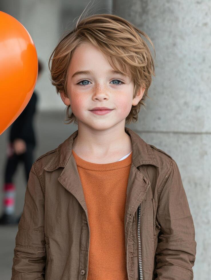 young boy with blond hair and blue eyes photo