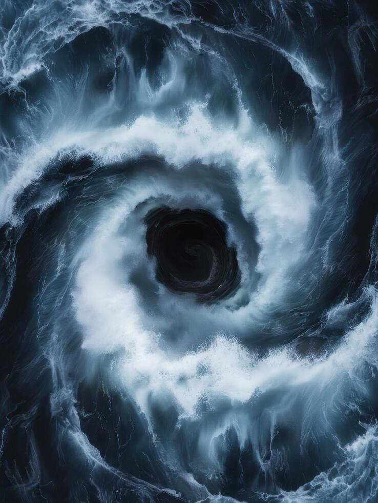 Powerful swirling ocean wave photo
