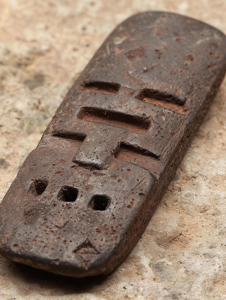 Vintage electrical switch on concrete surface photo