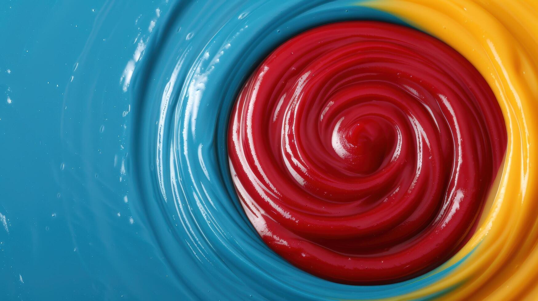 Swirling colors in a glass jar photo