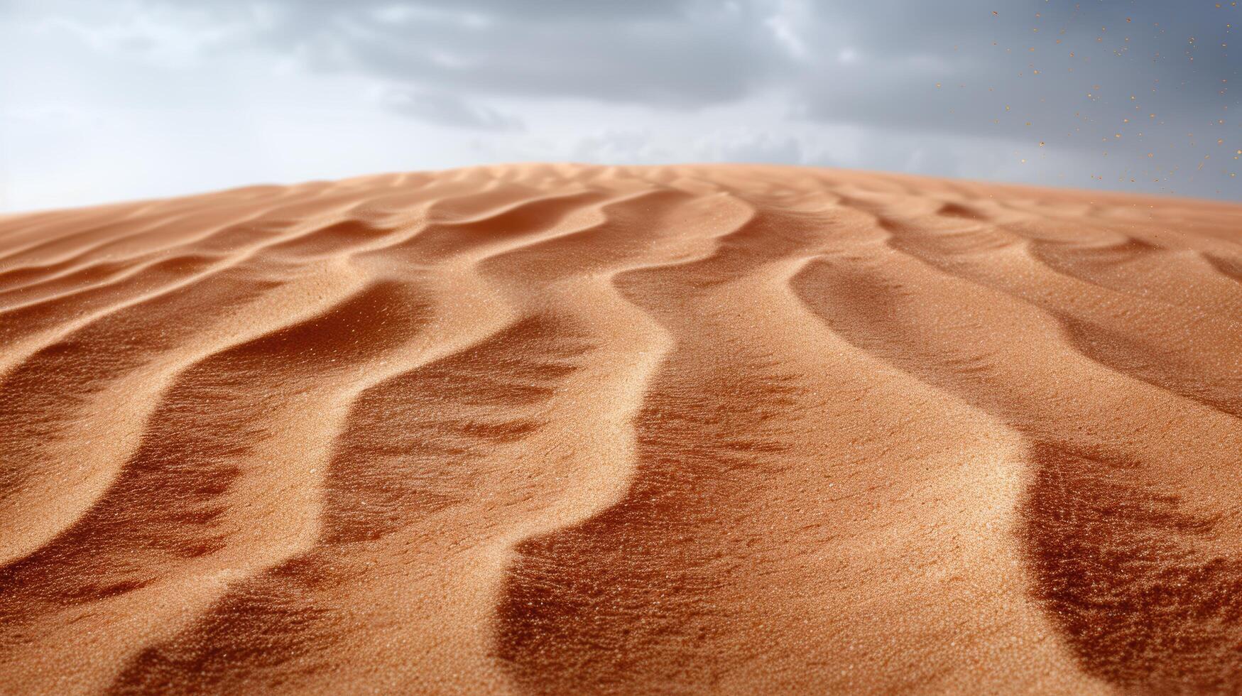 Vast desert landscape with rolling sand dunes photo