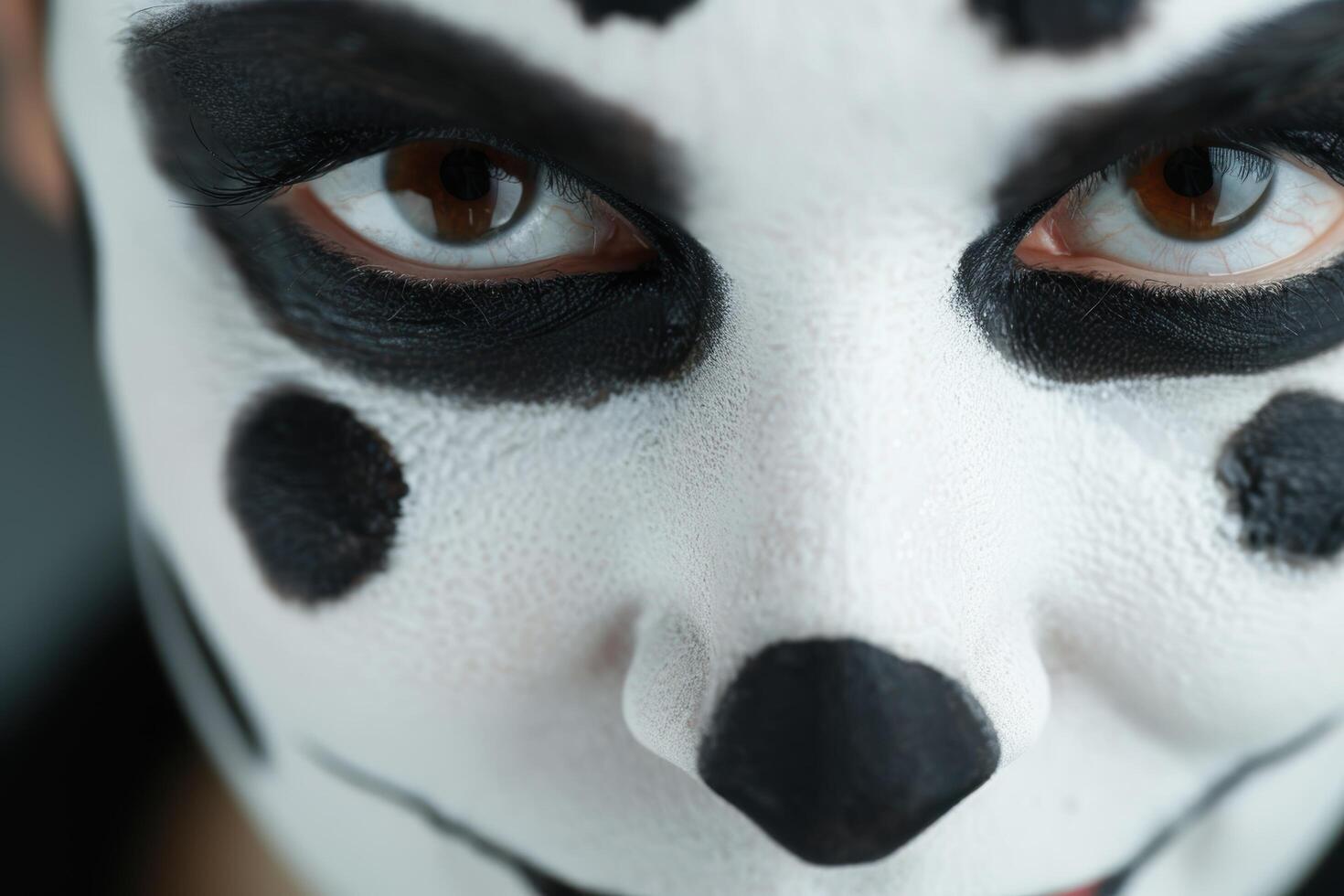 close up of a panda bear face photo